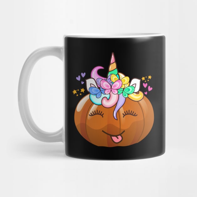 Pumpkin Unicorn Cute Pumpkincorn Halloween by MalibuSun